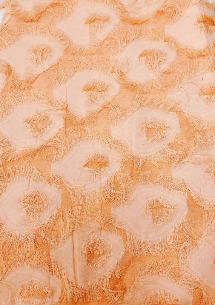Elegant 3D Feather Fringe Eyelash Kimono/Cover-Up: Brown