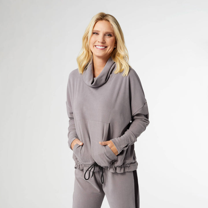 Weekend Brushed Tie Cowl: Lagoon / L/XL