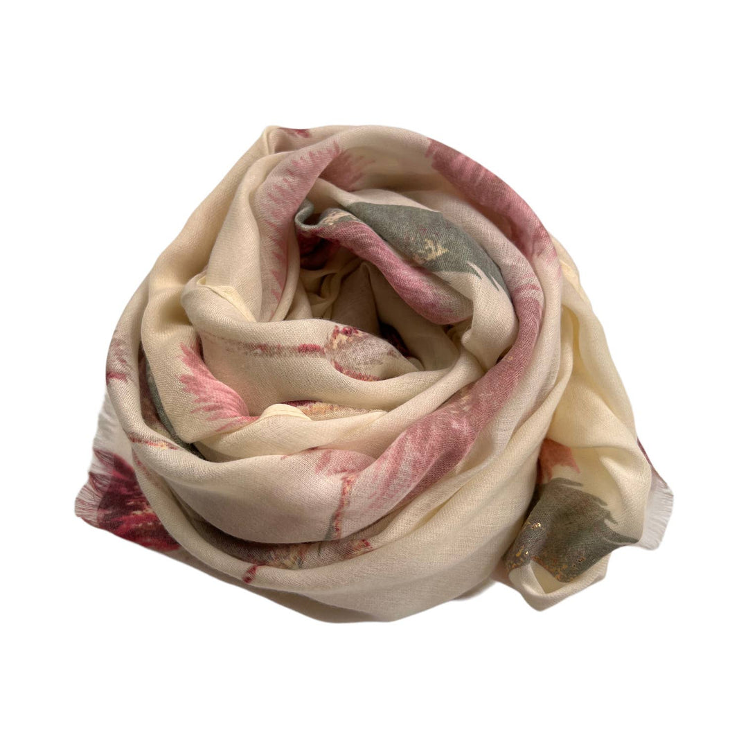 Dusty miller flower scarf: Cream