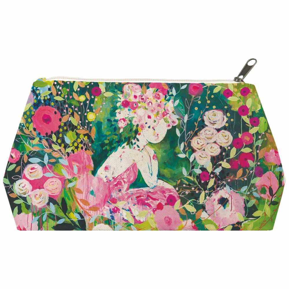CANVAS COSMETIC BAG (LG)- ROSABELLA