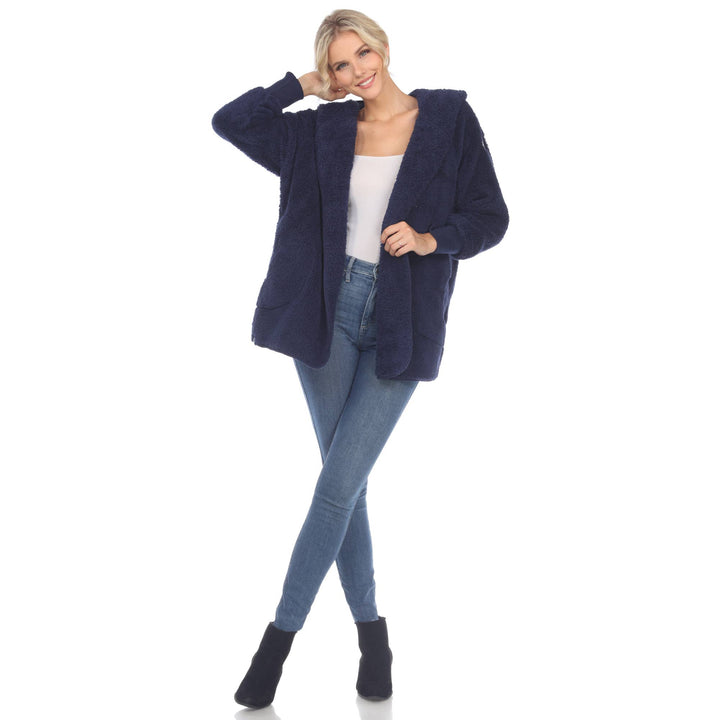 Plush Hooded Cardi: Black / L/XL