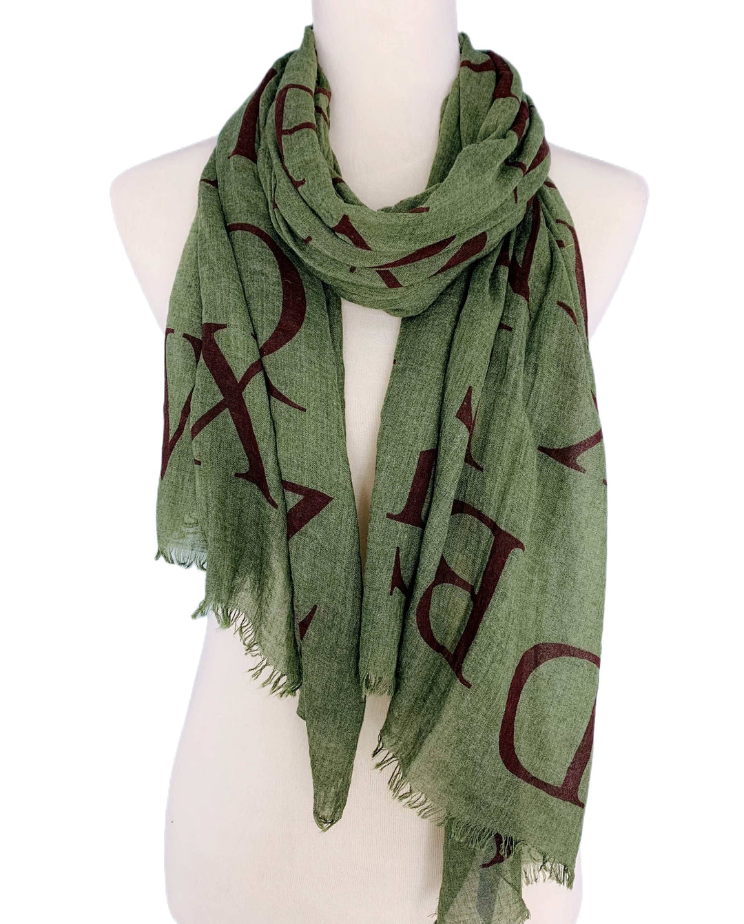 Alphabet Prints Scarf: Aqua