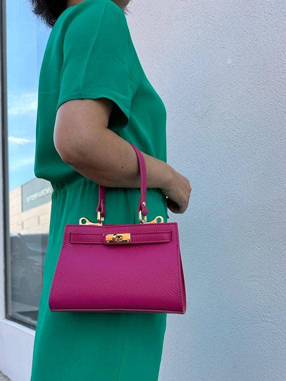 Small leather handbag: Orange