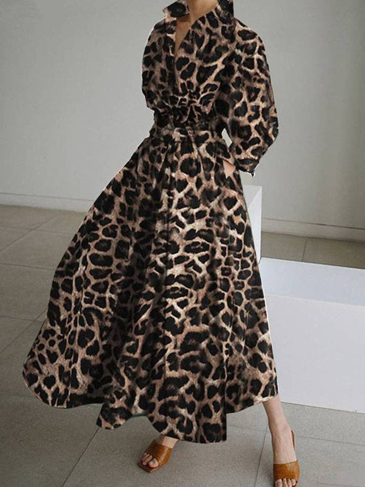 Leopard Print Maxi Dress: LEOPARD / XL
