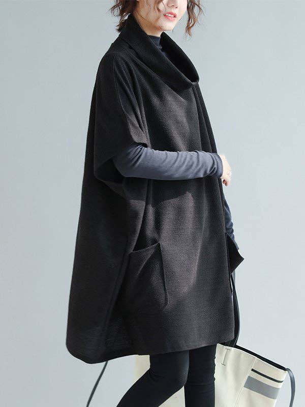 Solid Color Pullovers: BLACK / One_size