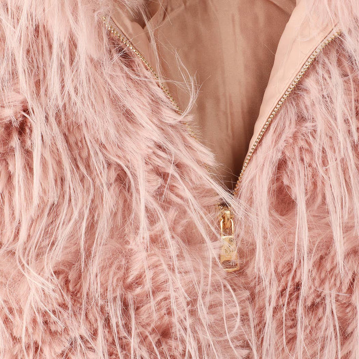 Faux Fur  ZIP JKT: Taupe / S/M