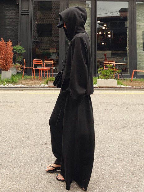 Loose Urban Gray Wide Leg Elastic Waist Pants: LIGHT GRAY / L