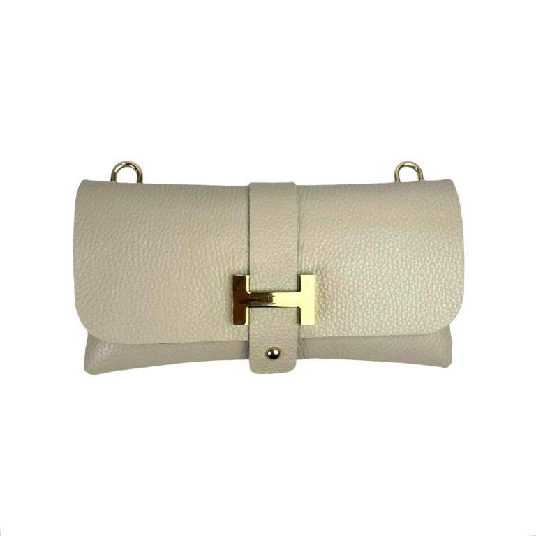 Leather Bag with Chain Handle:Black
