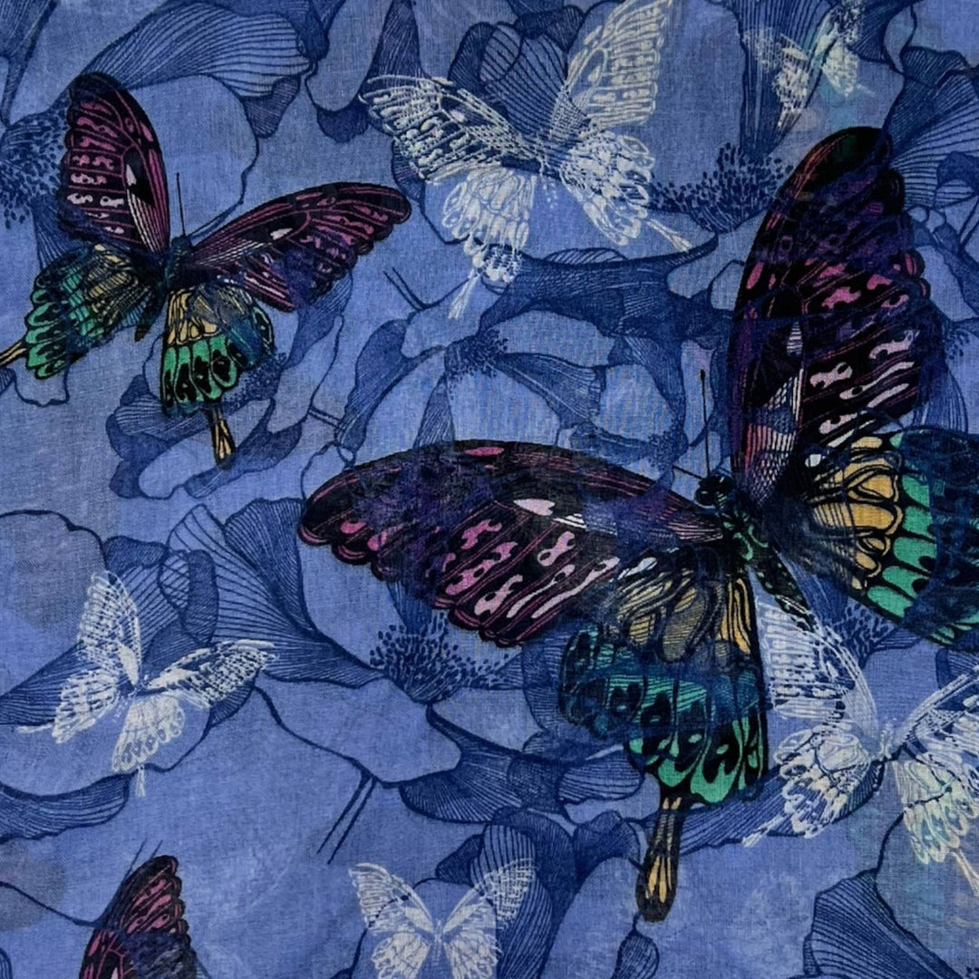 Butterfly print scarf: Grey