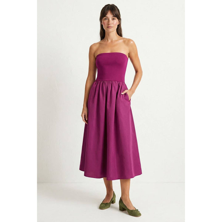 Strapless Maxi Dress: Black / L