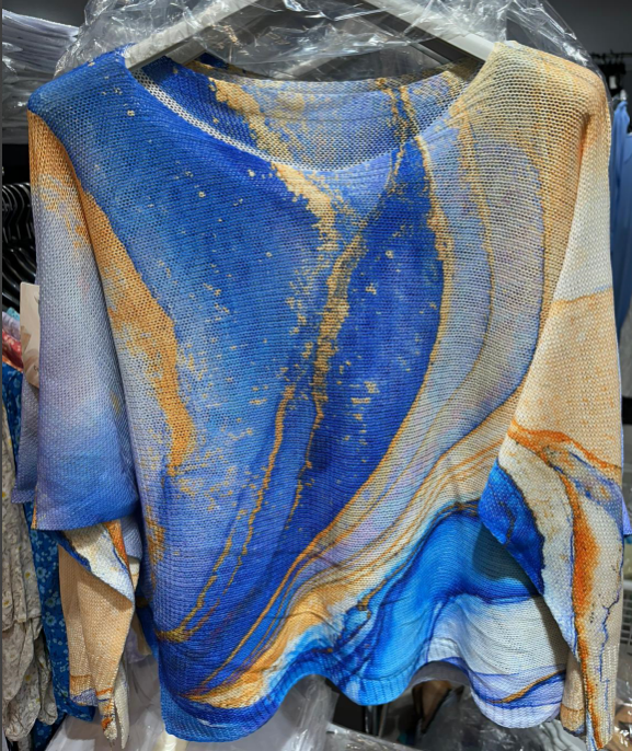 C1006 Tie-dye Sweater  : Blue