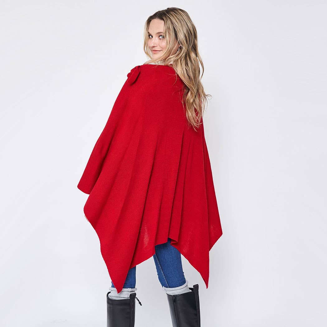 Ruana with Shoulder Strap: GRY