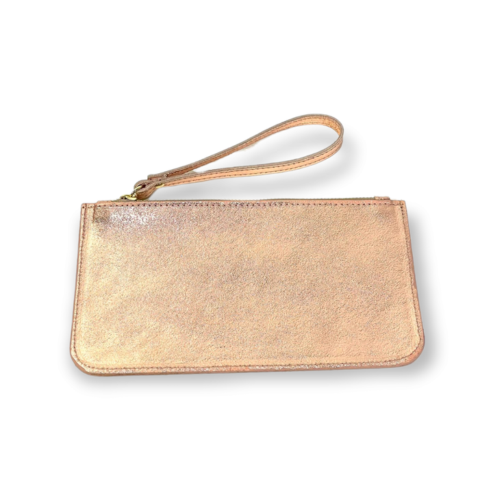 Genuine Leather Bag w/ Wrist Strap: Yellow / Large