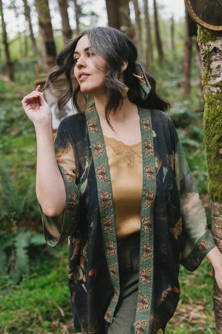 Heartwork Bamboo Bohemian Kimono Cardigan with Belt