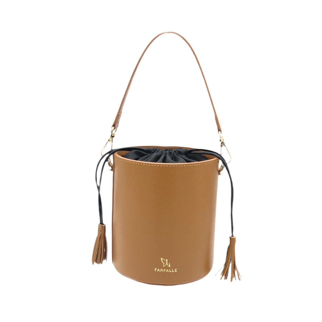 Leather bucket bag, Made in Italy,112613: Blk