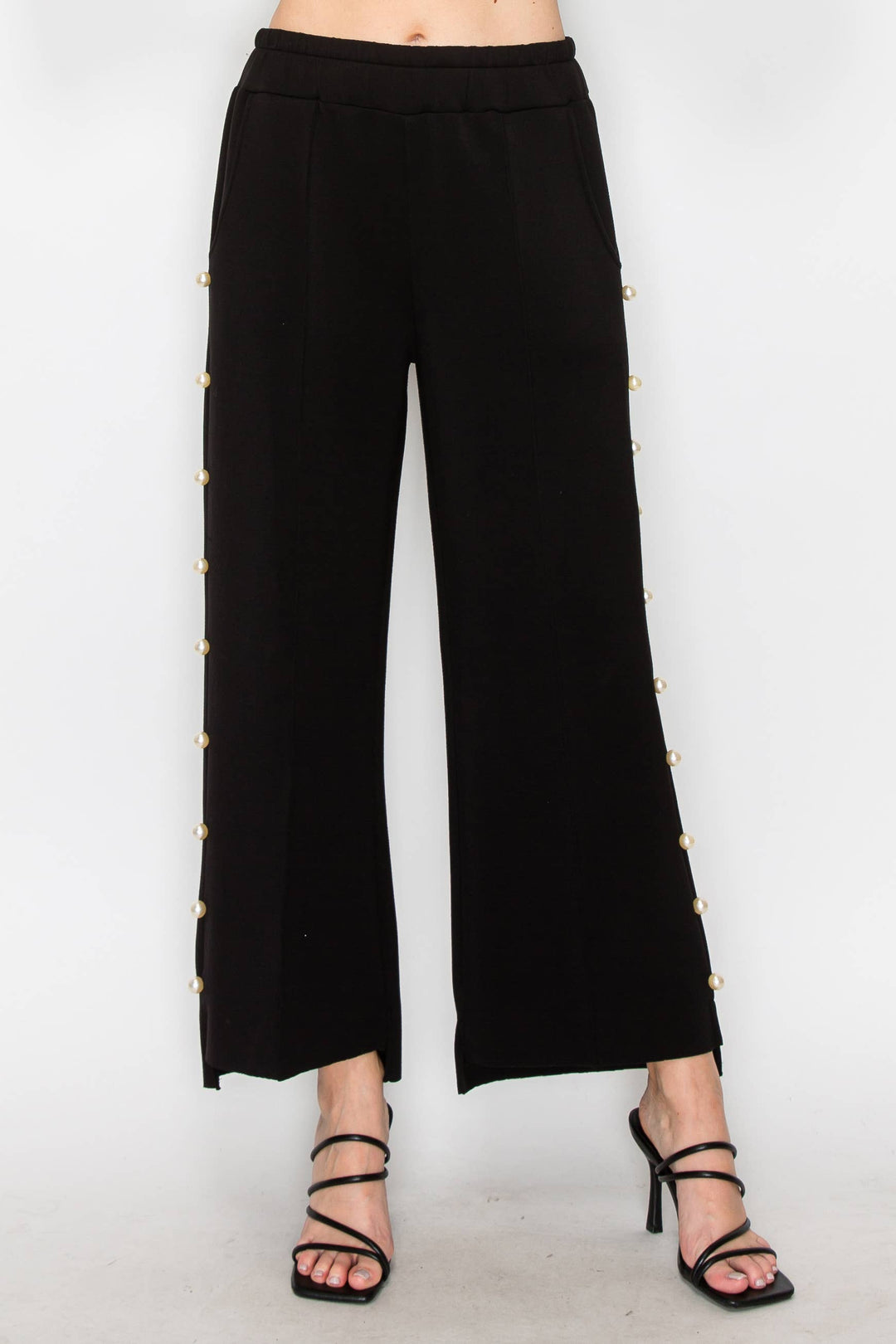 Farrah French Scuba Pant: White / M