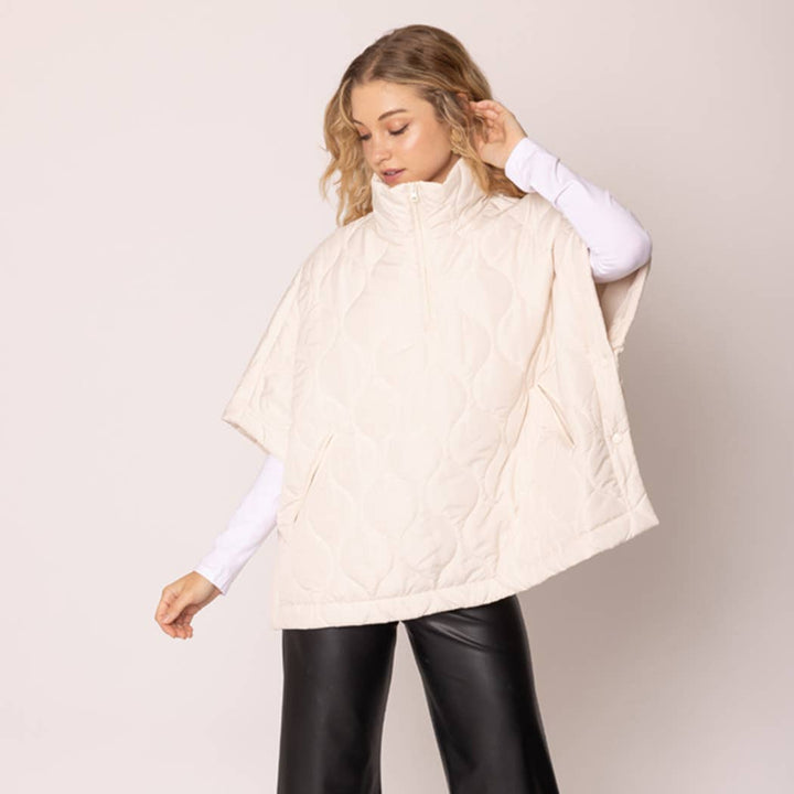 QUILT JKT/ONE SZ CHARC