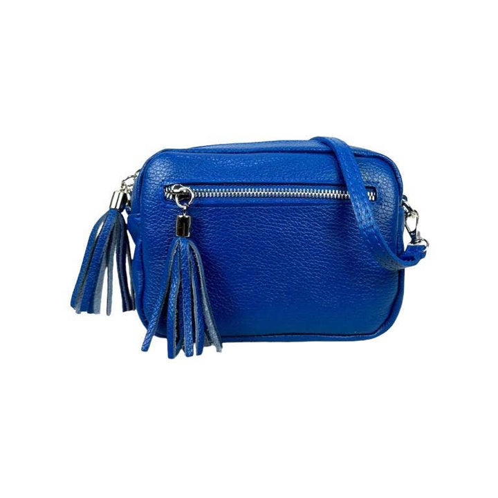 Leather shoulder bag with fringe: Grass Green