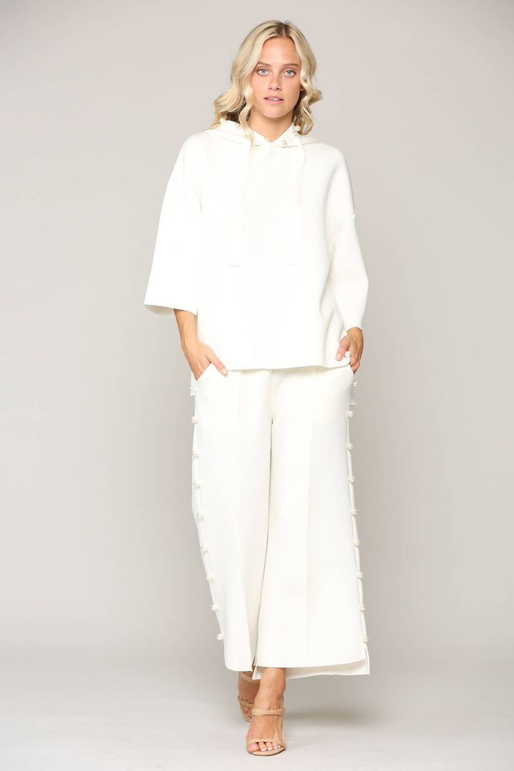 Farrah Scuba Pearl Long Pant: Black/ XL / 7426FT