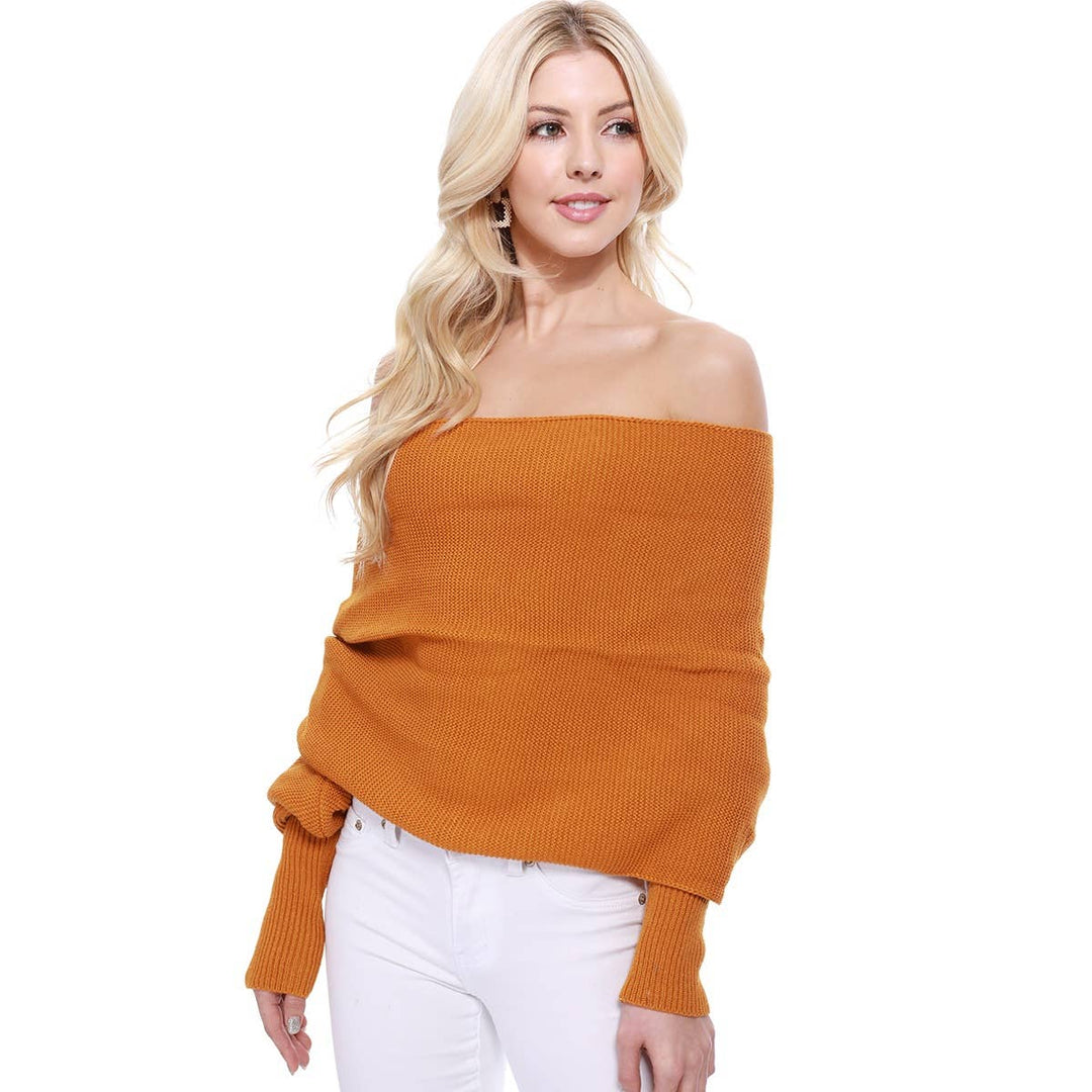 Bolero Sweater Top KC008: BLACK / SM