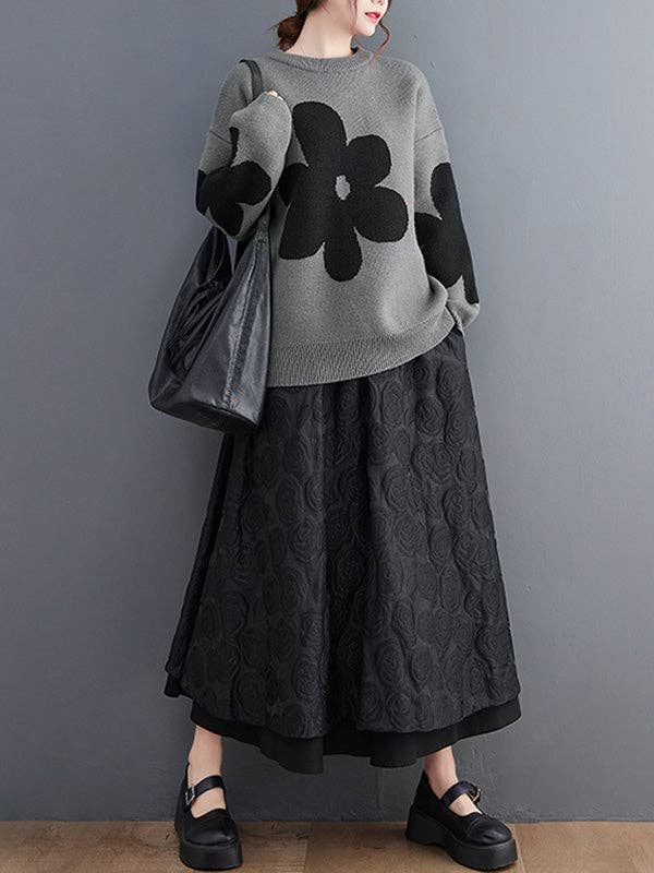 l Long Sleeves Loose: GRAY / One_size