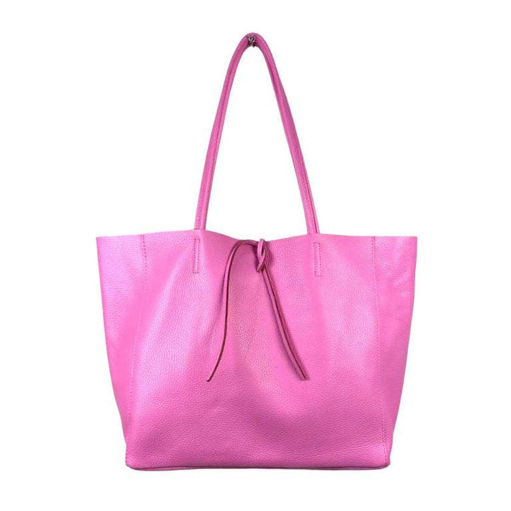 Leather Shopper: Taupe