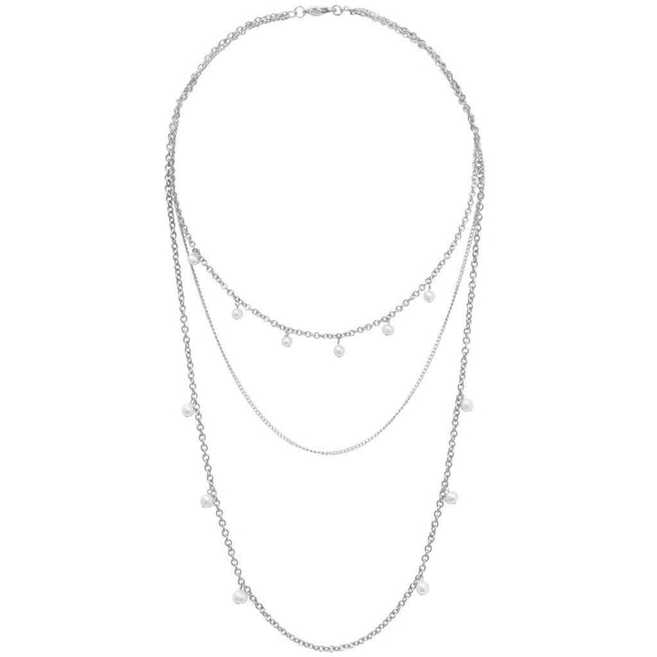 Delicate Necklace with Pearl Accent: GOLD