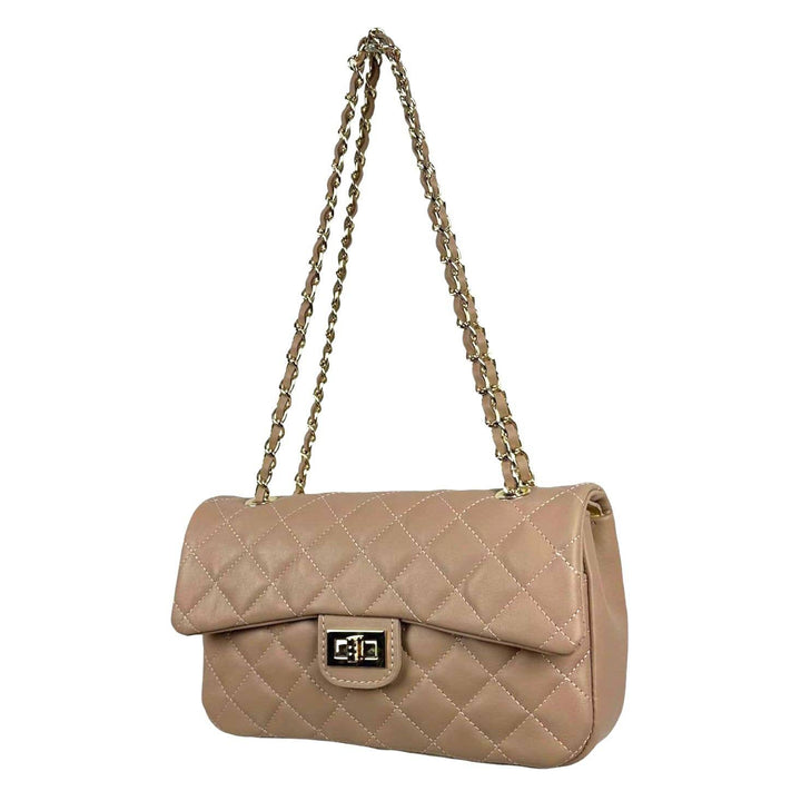 Extra Premium Quilted Leather Bag: Red