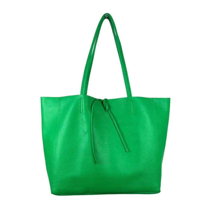 Leather Shopper: Taupe