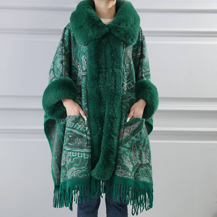 PEACH ACCESSORIES - PE361 Paisley print cape: Beige
