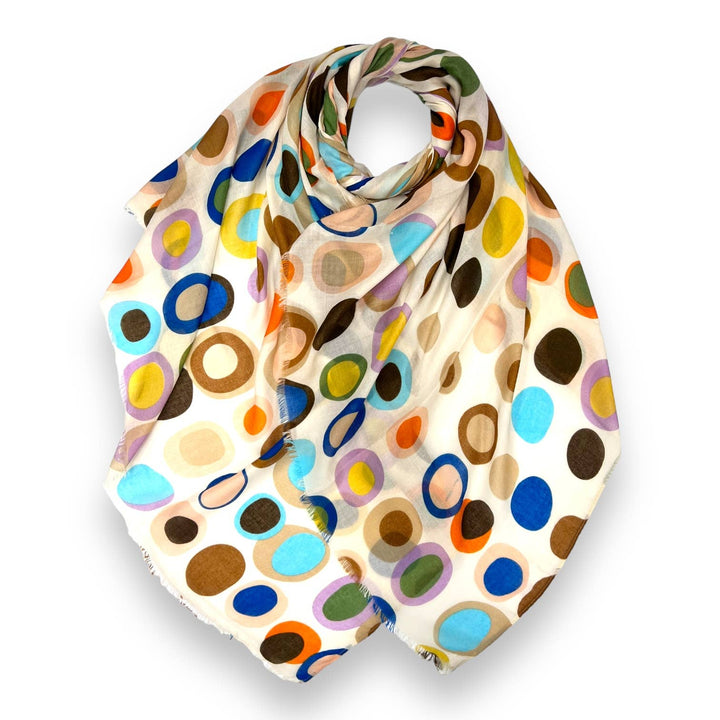 Retro style dots scarf : Beige