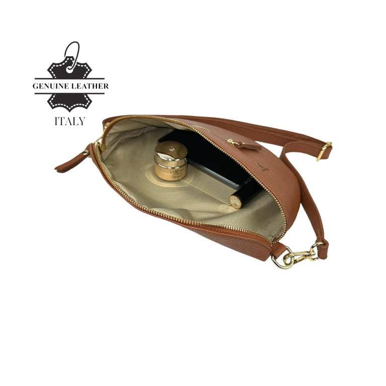 Italian Leather Waist Bag: Bronze
