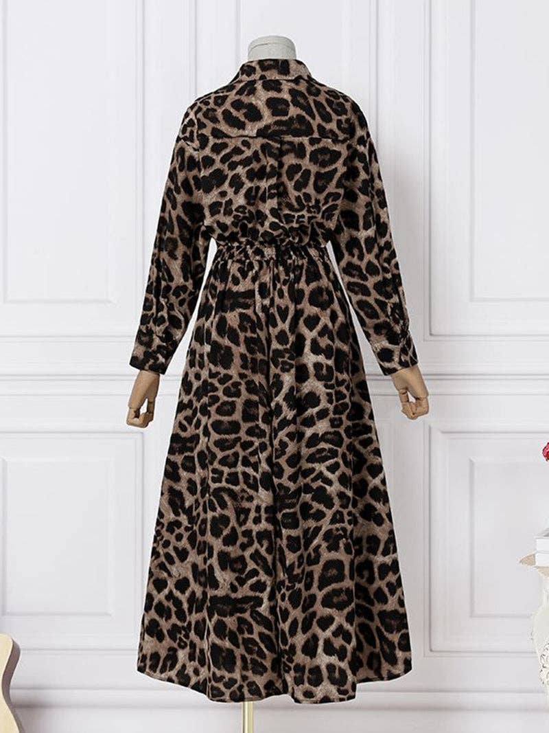Leopard Print Maxi Dress: LEOPARD / S