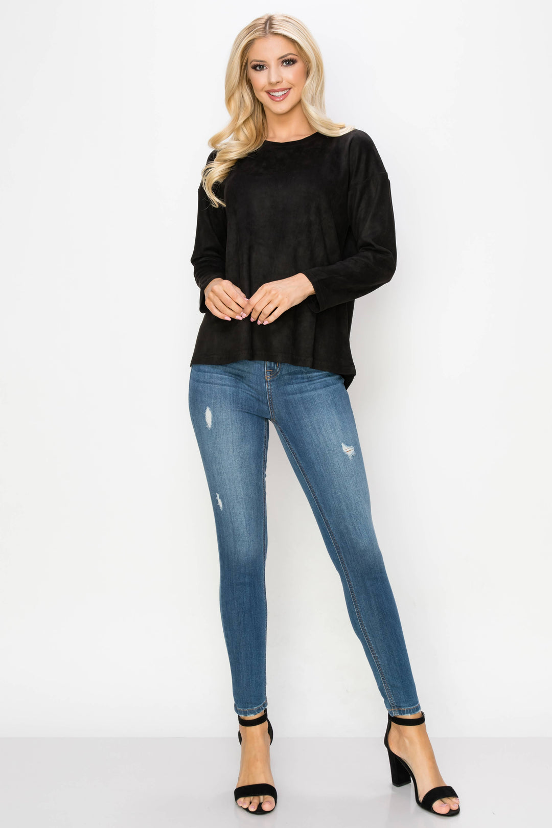 Adi Stretch Suede Top: UMBER / M / A5418