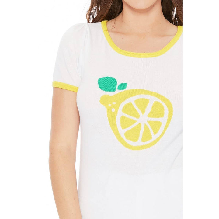 Lemon Print Sweater / M