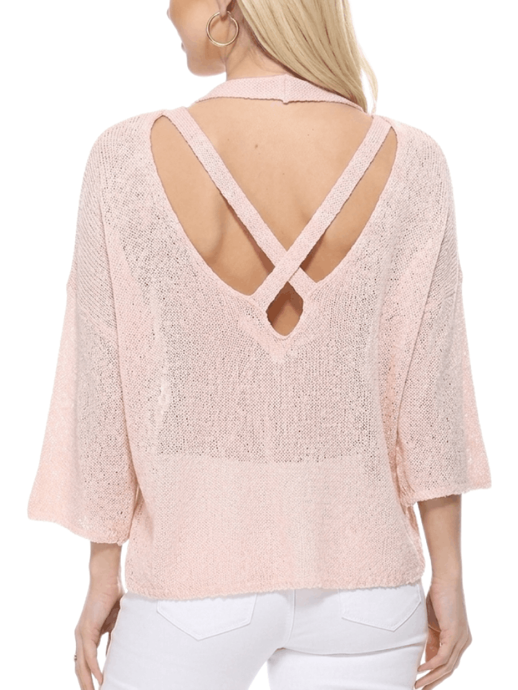 V-NK Knit Top MK3662: BLUSH / L