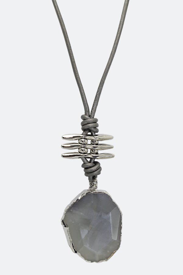 Natural Stone Charm Necklace