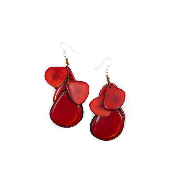Jordin Earrings: Burgundy/Cafe con Leche