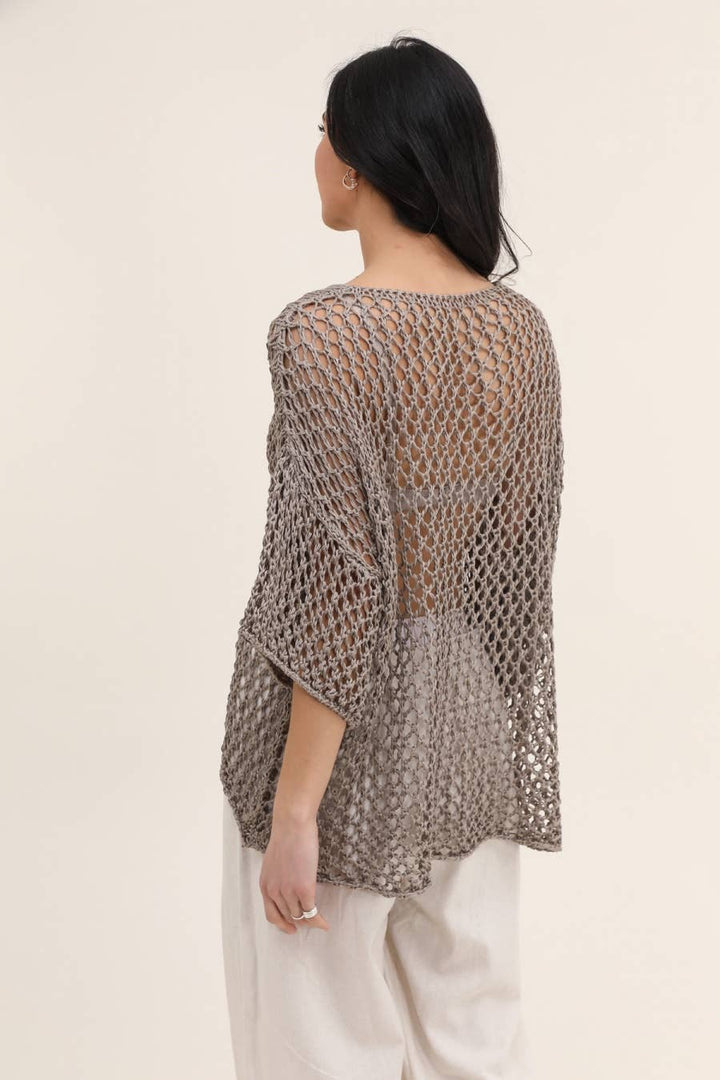 Cotton knit sweater star 100% cotton: Persimmon