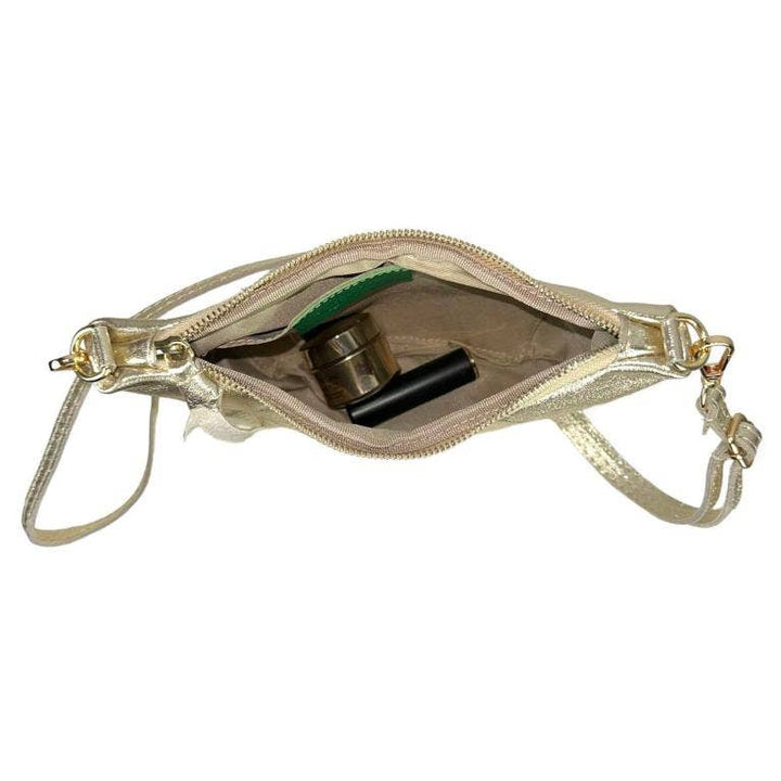 Leather Shoulder Bag 1/2 Moon: Silver