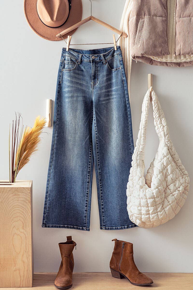 WIDE LEG VINTAGE WASHED JEAN