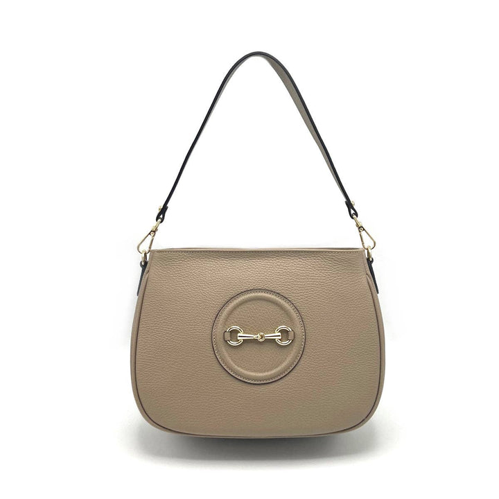 Horse bit Blk Leather Bag Made in Italy