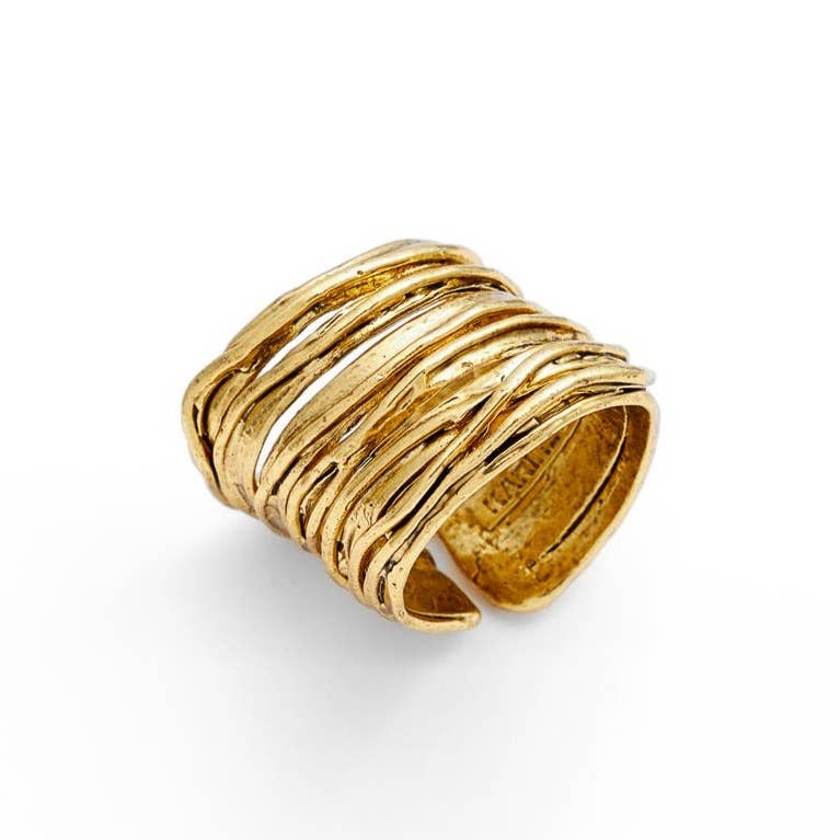 Brushed Ribbon Ring: Silver