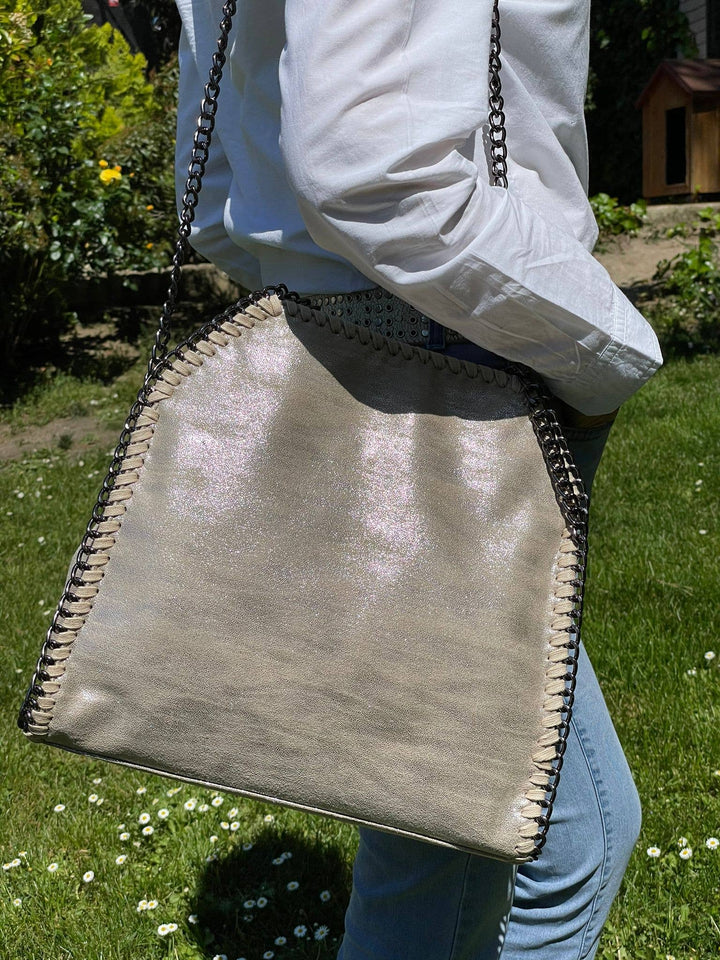 Bag with Metal Chains: Silver