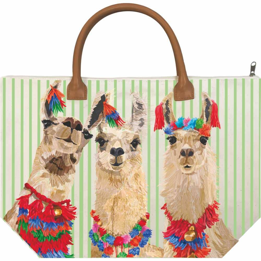 CANVAS TOTE BAG-LLAMA AMIGOS