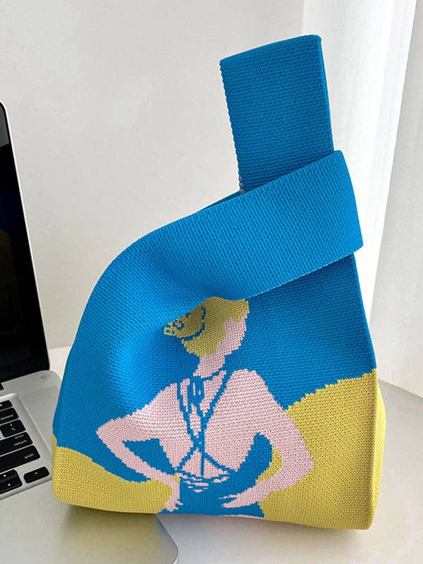 Print Handbag: BLUE