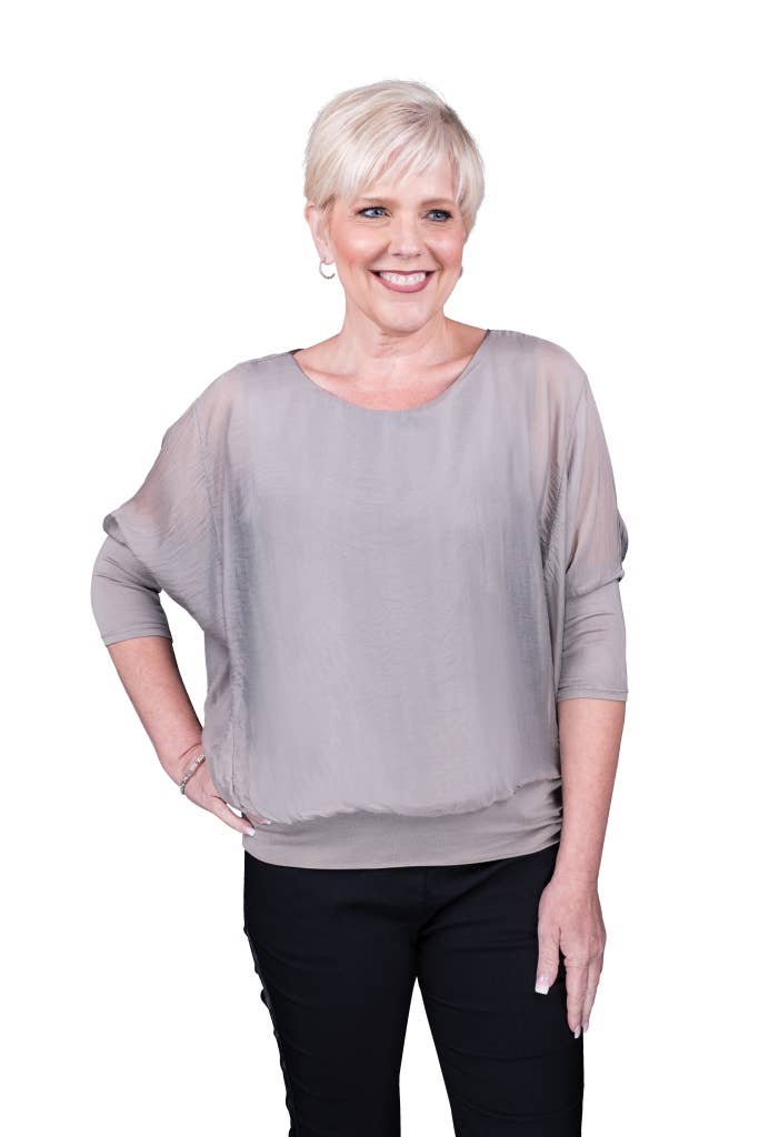 Silk Banded Blouse (BQ206):Army