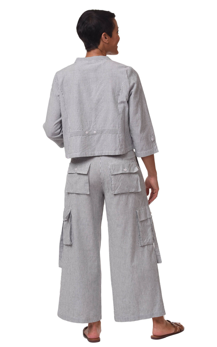 Tulip Clothing - CV13 Dakota Jacket Top in Ticking Stripe*: XS