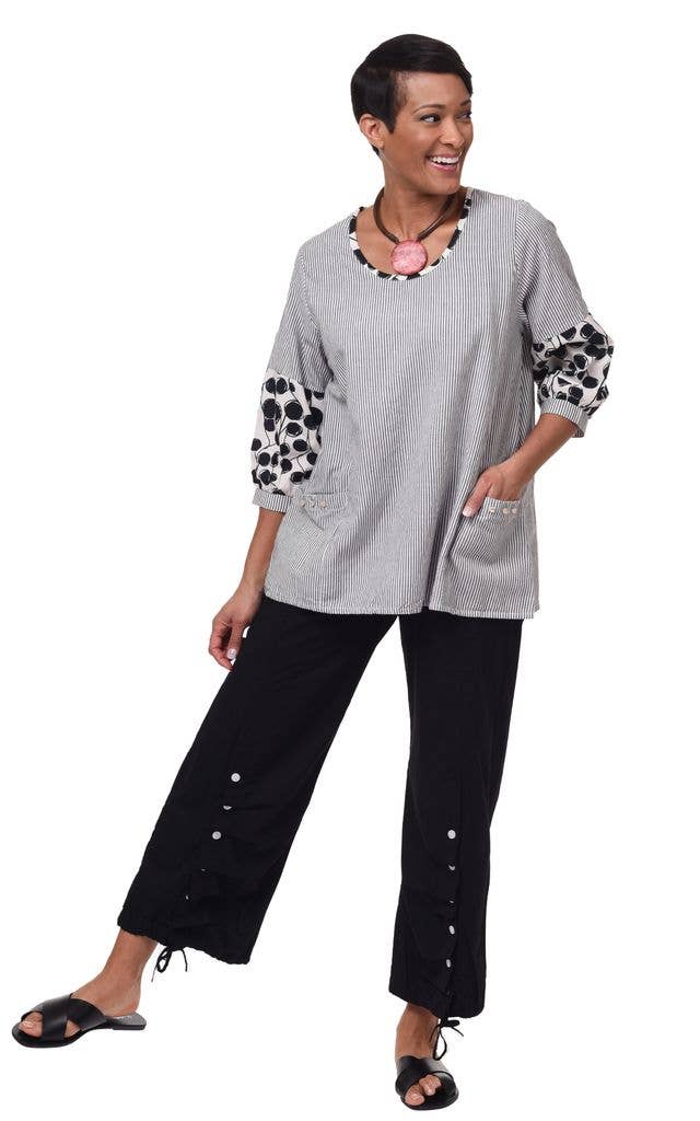 Tulip Clothing - CV1180 Sonya Top in Ticking*: S