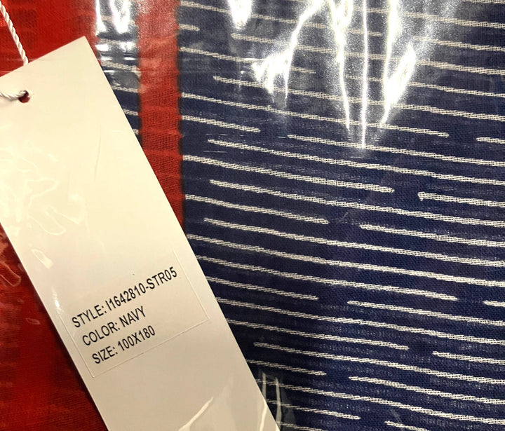 Tassel Cotton Scarf Navy